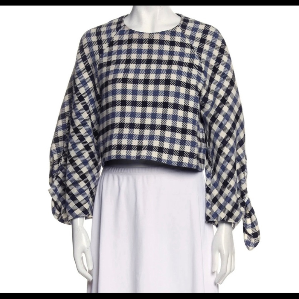 Tibi long sleeve crop top